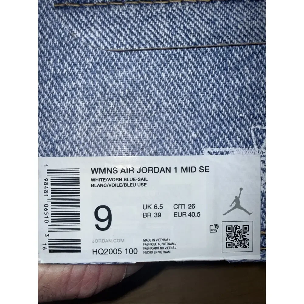 Size 9 Women’s - Air Jordan 1 Mid Denim W OG BOX